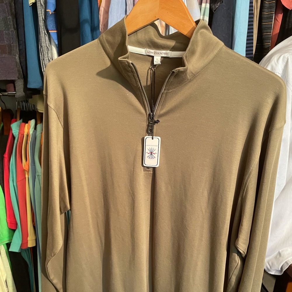 (New) Low Country Men’s Quarter-Zip / Brown / L